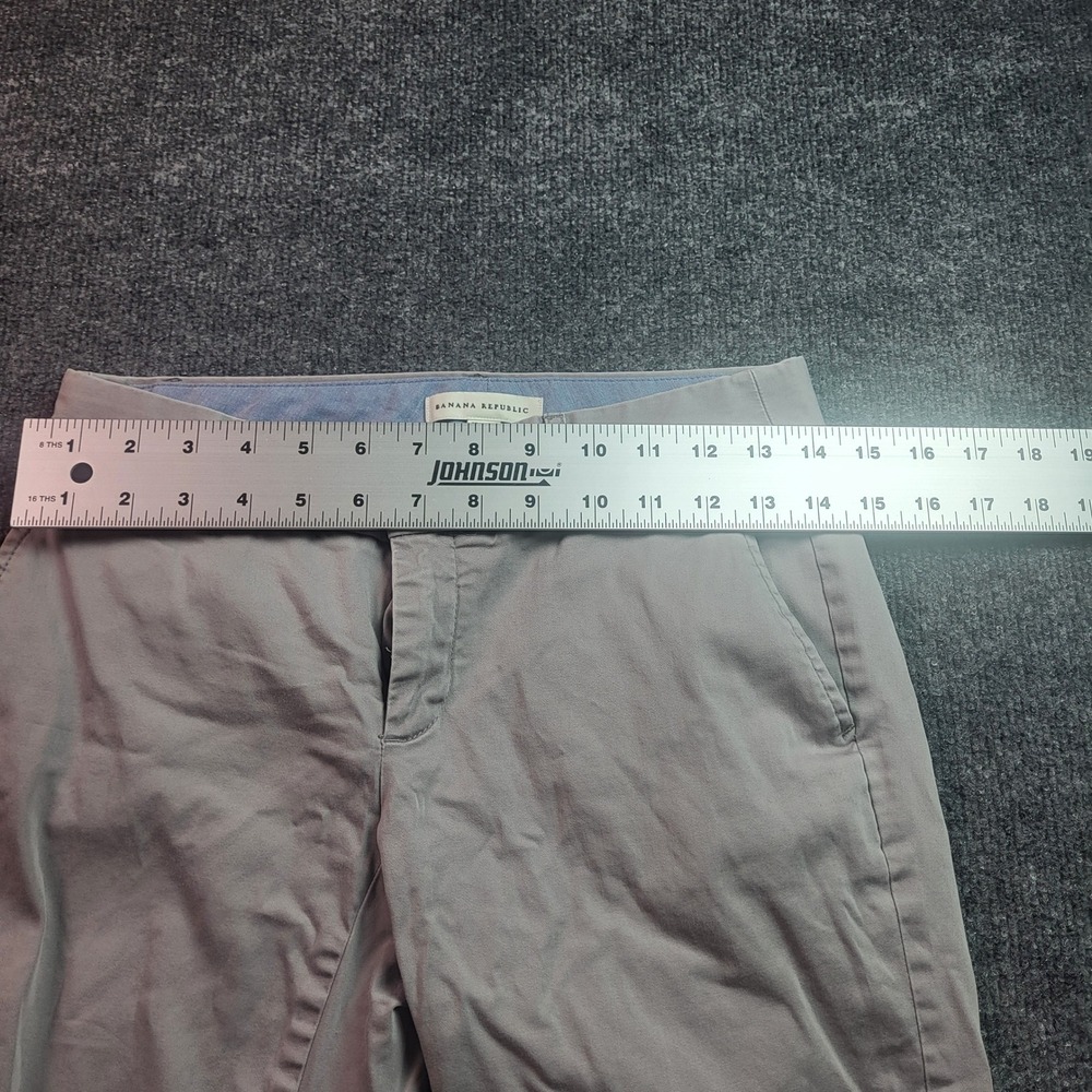 Banana Republic Women Stretch Slim Chino Pants Size 0 Gray Khaki Ankle Workwear - Picture 7 of 8